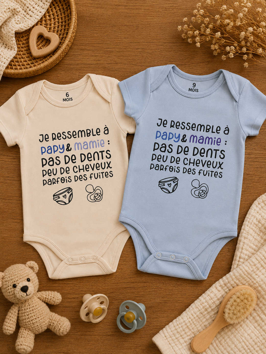 Body Bébé "Je ressemble à Papy & Mamie" – Humour